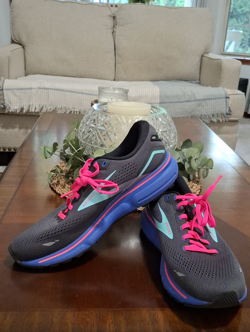 Brooks Women's Black/ Blue /Aruba Ghost 15 Lace Up Running Shoes Sz. 11 Light - Picture 6 of 7